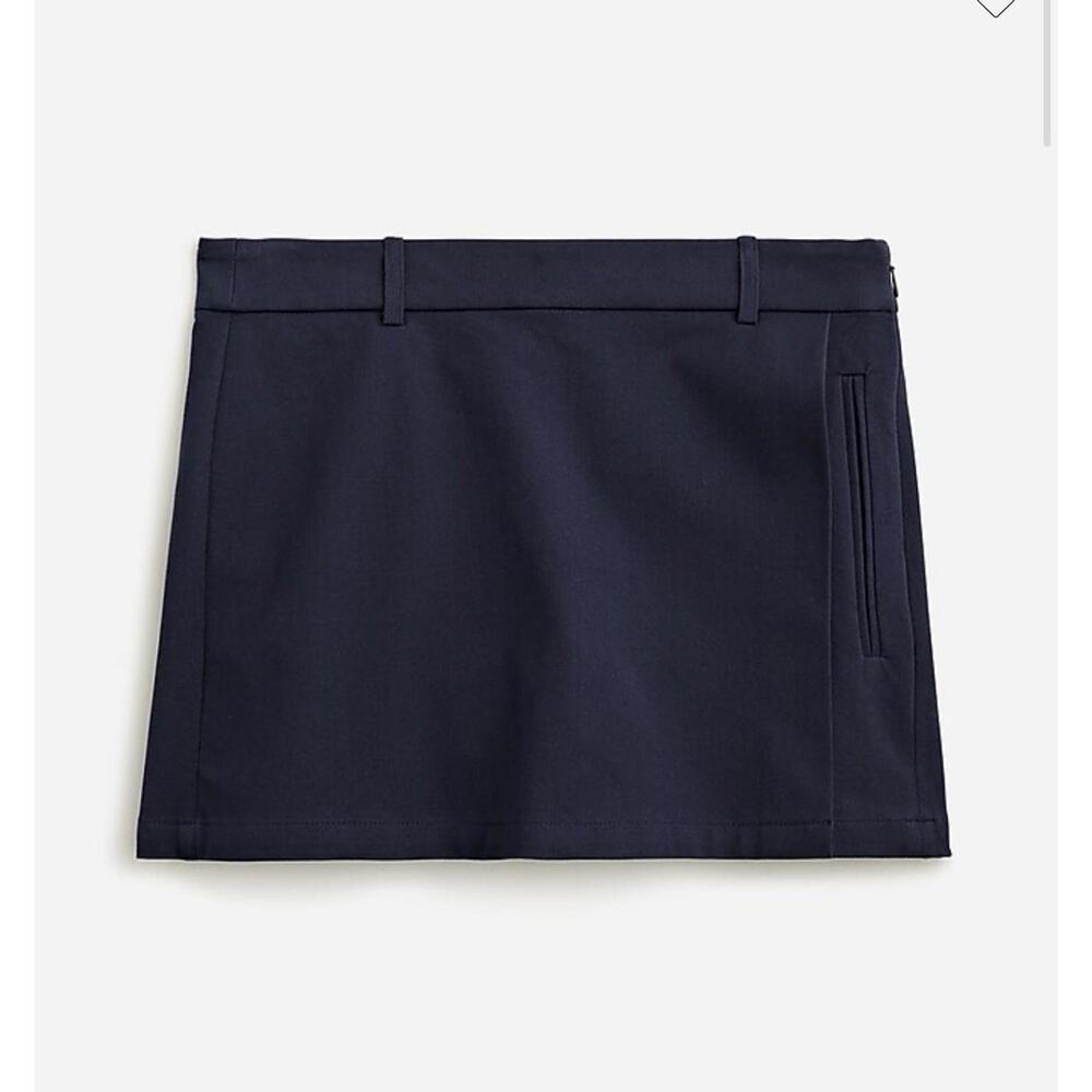 J.crew skort skirt 8 navy blue mini stretch cotton preppy schoolgirl academia